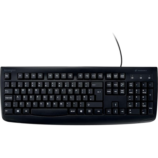 Kensington Pro Fit Washable Wired Keyboard - Spain K64407ES, W125866232 (Wired - Spain K64407ES, Standard, USB, QWERTY, Black)