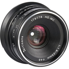 7artisans 25mm F1.8 Manueller Fokus Festbrennweite für Olympus für Panasonic Micro Four Thirds MFT m4 / 3 Kameras - Schwarz