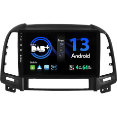 SXAUTO - Iebūvēts DAB - Android 12 IPS auto radio Hyundai Santa FE (2006-2012) - Iebūvēts Carplay/Android Car - LED kamera + mikrofons - 4G + 64G - 360-CAM stūres kontrole Fast Boot WiFi - 2 DIN 9