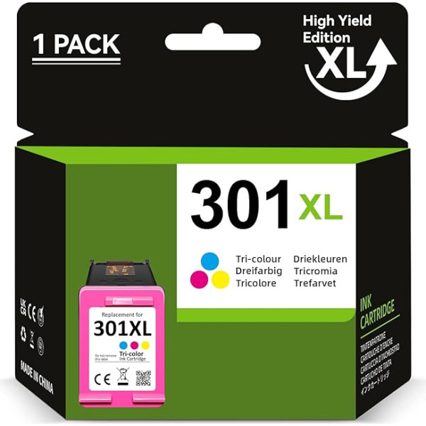 301 Printer Cartridges Multipack, 301XL Colour Ink Cartridges Replacement for HP 301 for HP Envy 4500 4502 5530 5532 Deskjet 1000 1050 1510 2510 2540 3050 OfficeJet 3830 3834 4655 5 5220 10