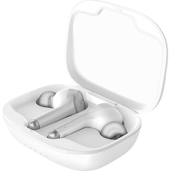 Motorola VerveBuds 800 - Bluetooth In-Ear austiņas - lādēšanas kārba un iebūvēts mikrofons - 18 stundu IP54 un mono vai duālās austiņas ar trokšņu slāpēšanu - saderīgas ar Alexa, Siri un Google