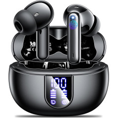 Bluetooth Kopfhörer,Kopfhörer Kabellos Bluetooth 5.3 In Ear mit 4 HD Mikrofon,ENC Call Noise Cancelling Headphones,42H Spielzeit,LED-Anzeige,HiFi Stereo IPX7 Wasserdicht Ohrhörer für Sport Arbeit 2024