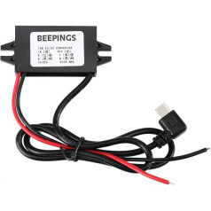 10V-50V USB-C 5V leņķa pārveidotājs, lai pieslēgtu Beepings GPS sekotāju transportlīdzekļa barošanas avotam, tādējādi GPS sekotājs vairs nav jāuzlādē, kad akumulators ir iztukšots.