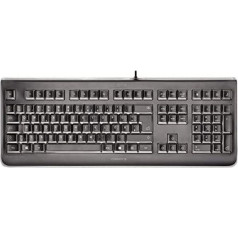 CHERRY KC 1068, ES izkārtojums, QWERTY tastatūra, viegli dezinficējama, izplūstoša kabeļpaneļa tastatūra, plīvojošs tastatūras karodziņš, Schwarz