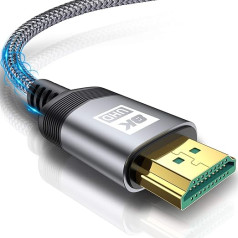 4K HDMI 2.0 kabelis AviBrex Ultra HD 48Gbps Ethernet ātrgaitas 4K @ 120HzHDCP 2.2 & 2.3 UHD HDR 10+ Dolby Vision 3D VRR Saderīgs ar PS5 4 34K spēļu TV BlurayPlayer projektoru (1,1 m pelēks)