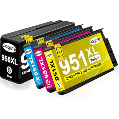 Jagute 950XL 951XL 951XL kasetnes saderīgas ar HP 950 951 XL Multipack saderīgas ar HP Officejet Pro 8610 8600 8620 8100 8615 8616 8625 8630 8640 8660 251dw 276dw (1 melna 1 melna 1 melna 1 zilganzaļa)