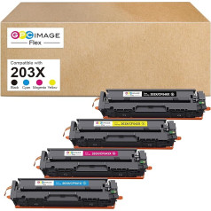 GPC Image Flex 203X CF540X, saderīgs ar HP Color Laserjet Pro MFP M281fdw M254dw M254nw M281fdn M280nw M281cdw M254dn, piemērots HP 203A CF540A tonerim (4 eksemplāru iepakojums)