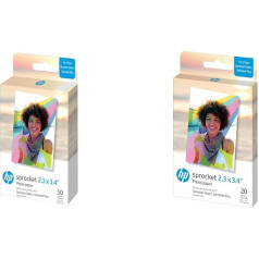 HP Sprocket 5,8 x 8,7 cm cinka fotopapīrs ar pašlīmējošu pamatni (50 lapas) un cinka fotopapīrs (20 lapas, 5,8 x 8,7 cm, pašlīmējošā pamatne) HP Sprocket Plus ierīcēm