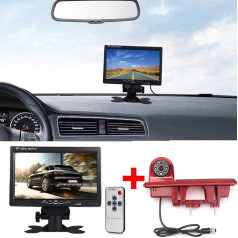 Automašīnas trešā jumta augšējā bremžu gaismas kamera Bremžu gaismas atpakaļgaitas kamera Fiat Talento Nissan NV300 Primastar Renault Traffic 3 Opel Vauxhall Vivaro + 7 collu LCD TFT monitors HD