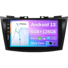 BXLIYER - 6G+128G - Android 13 IPS auto radio piemērots Suzuki Swift/Ertiga (2011-2017) - Bezvadu CarPlay/Android Car/DSP - Kamera un mikrofons - 9 collu 2 DIN - DAB stūres vadības stūres rats Fast Boot 360 kamera