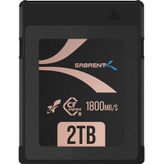 SABRENT CFexpress B tipa 2TB (1800 MB/s lasīšanas ātrums, 1700 MB/s rakstīšanas ātrums, cf Express atmiņas karte 8K Raw DSLR kamerām (CF-XXIT-2TB)