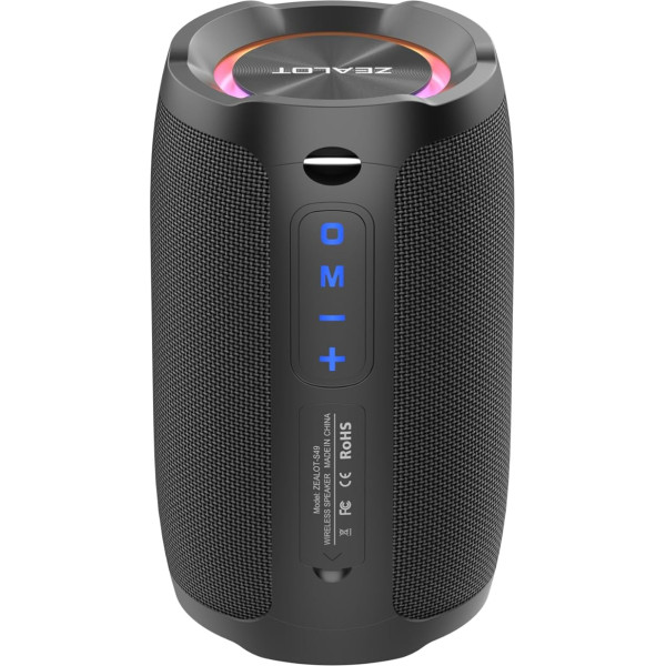 heetipuk S49 Pārnēsājams bezvadu Bluetooth skaļrunis Stereo skaņa ar dziļiem basiem IPX7 ūdensizturīgs 20W RGB gaisma Atbalsta USB disku TF karti mājai ārpus telpām