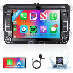 【2+64G】 Bezvadu Carplay 7 collu Android auto radio Android auto VW Golf Tiguan Polo ar atpakaļgaitas kameru ar atpakaļgaitas kameru FM/RDS/Bluetooth/WiFi/GPS