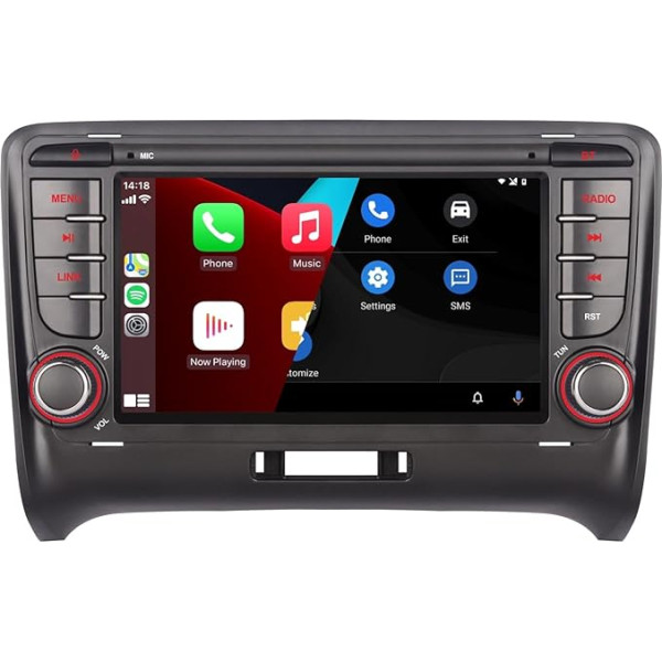 LXKLSZ Auto radio, kas saderīgs ar Wireless Carplay/Android Car priekš Audi TT MK2 8J 2004-2015 ar IPS Touch Screen/Bluetooth/Mirror Link/FM/AM/USB