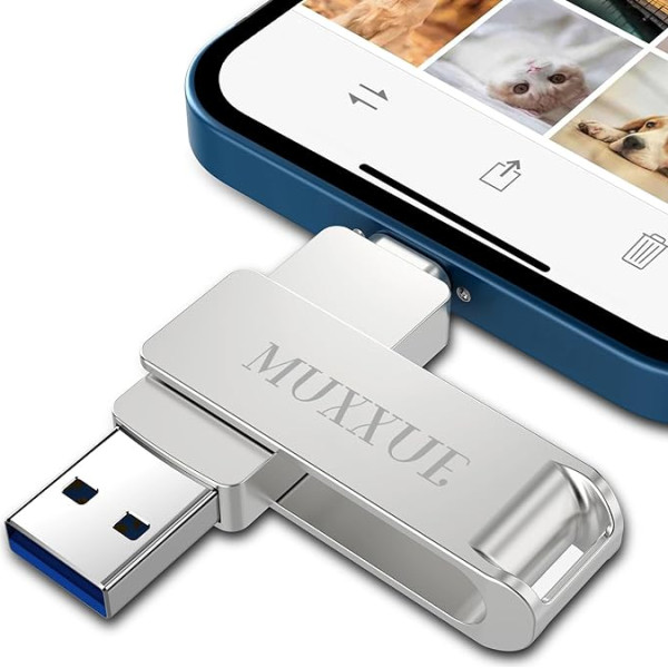 32GB 3-in-1 USB karte i Phone, MUXXUE Speicherstick i Phone USB karte, USB karte i Phone, i Pad, Mac, Android, PC mit iOS, USB, Typ C,Kopieren Sie Fotos und Videos, ohne eine App herunterzuladen