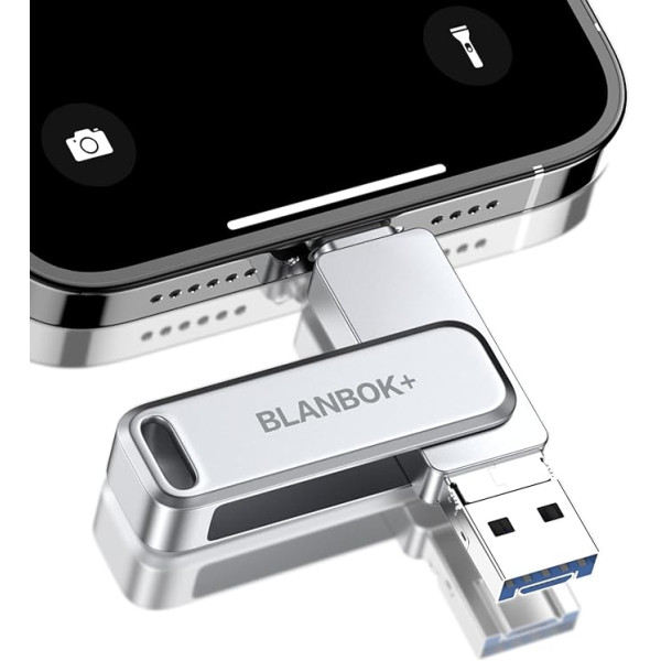 BLANBOK+ Flash-Laufwerk iPhone Speicher 128GB,USB Stick für Phone Pad/Android/PC