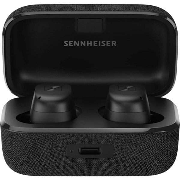 Sennheiser Momentum True Wireless 3 austiņas Bluetooth In-Ear austiņas mūzikai un zvaniem ar adaptīvu trokšņu slāpēšanu, IPX4, Qi uzlāde, 28 stundu akumulatora darbības laiks, melnas, 509180