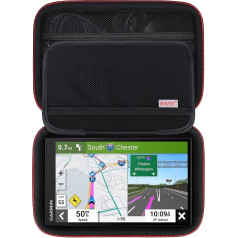 BOVKE cietais satelītnavigācijas iekārtas futrālis 6-7 collu Tomtom GPS GO, Garmin Camper 795/780/DriveSmart 65/76/61/dēzl LGV 710/700 navigācijas ierīcei, papildus vieta auto lādētājam, lādēšanas kabelis, melns