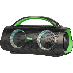 DOSS Bluetooth skaļrunis, Extreme Boom+ Music Box Bluetooth ar 100 W dziļiem basiem, 10400 mAh barošanas banka, IPX6 ūdensizturīgs, krāsu gaisma, īsts bezvadu stereo Bluetooth skaļrunis lietošanai ārpus telpām