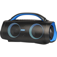 DOSS Bluetooth skaļrunis, Extreme Boom+ Music Box Bluetooth ar 100 W dziļiem basiem, 10400 mAh barošanas banka, IPX6 ūdensizturīgs, krāsu gaisma, īsts bezvadu stereo Bluetooth skaļrunis lietošanai ārpus telpām