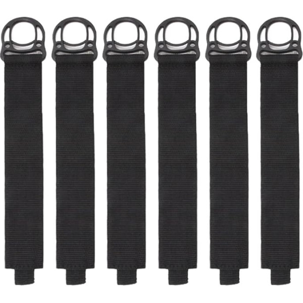 6 Pack Heavy Duty Storage Straps Black Velcro Regulējamas neilona kabeļu saites organizatora stiprinājums pagarinātāju auklām šļūtenes kabeļu virves 38x260mm