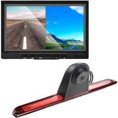 HD 720p Trešā jumta augšējā bremžu gaismas kamera Bremžu gaismu stāvvietas kamera Kameras atpakaļgaitas kameras komplekts Nakts redzamības + 7 collu monitora TFT ekrāna displejs Transporter Ford Transit F150/F250/F350 2014-2019