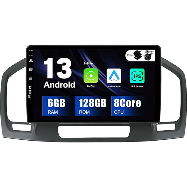 SXAUTO - 6G + 128G - Android 12 IPS autoradio Opel Holden Insignia (2008-2014) - Iebūvēts Carplay/Android Car/DSP - LED kamera + MIC - DAB stūres vadības pults Fast Boot 360-CAM WiFi - 2 DIN 9