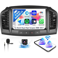 OiLiehu 2G + 64G Android 13 Auto Radio 2DIN Carplay Android automašīnai Buick Regal/Opel Insignia 2008-2013 Auto radio ar 9 collu ekrānu Atbalsts Bluetooth/FM RDS/WiFi/GPS/Rear View Camera