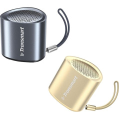 Tronsmart Nimo Mini Bluetooth skaļrunis, IPX7 ūdensnecaurlaidīgs mūzikas skaļrunis, 12 stundu atskaņošanas laiks, stereo pārī, neliels bezvadu pārnēsājamais skaļrunis dušai, ārpustelpu ceļojumiem, melns + zelts