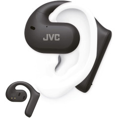 JVC Nearphones HA-NP35T-B, patiesi bezvadu austiņas, atvērta ausu konstrukcija, trokšņu slāpēšana, ūdens aizsardzība (IPX4), mikrofona izslēgšanas funkcija, 17 stundu atskaņošana, Bluetooth 5.1, melnas krāsas