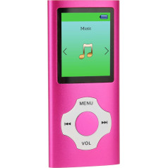 Portable MP3 Player, 1.8 Inch LCD Screen Walkman MP3 Player Media HiFi Music Player Supports MP3 Recording FM Radio Ebook Picture Viewer with Headphones (Pink)