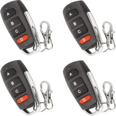 4 Pack 433MHz garāžas durvju atvēršanas atslēgas pults ar tālvadības pulti Universal Clone Remote Duplicator Keychain for Car Garage Gate Garage Garage Garage