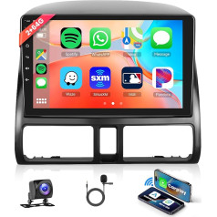 2G+64G Android Autoradio 2 Din für Honda CRV 2001-2006 mit Wireless Apple Carplay Android Auto Navi GPS WiFi 9 Zoll Autoradio mit Mirror Link Bluetooth FM/RDS DAB/OBD/DVR/HiFi/SWC Rückfahrkamera