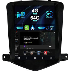 SXAUTO Android 12 IPS auto radio Chevrolet Cruze (2006-2015) - Iebūvēts Carplay/Android Car/DSP - LED kamera + MIC - 4G + 64G - DAB 360-CAM vadība pie stūres Fast Boot AHD WiFi - 2 DIN 9.7