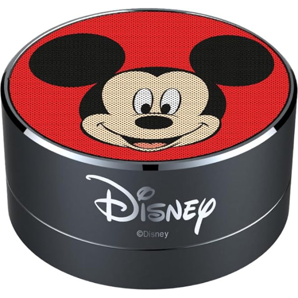 ERT GROUP Disney Mickey Mouse Bluetooth skaļrunis, 3 W pārnēsājams skaļrunis, iebūvēts mikrofons un FM radio, Micro SD kartes slots, uzlādējams akumulators, piemērots tālruņiem un planšetdatoriem