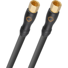 OEHLBACH Transmission Shift S HD Satellite Cable (Made in Germany - 4K UltraHD F-Connector Cable for Satellite TV - HDTV, 4x Shielding) - 1 m Anthracite