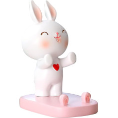 iSpchen Cute Rabbit Figures Mobile Phone Holder Table Mobile Phone Holder Resin Rabbit Figure Mobile Phone Holder for Car Dashboard Statue Cartoon Mobile Phone Stand Desktop Decoration Stand Mobile