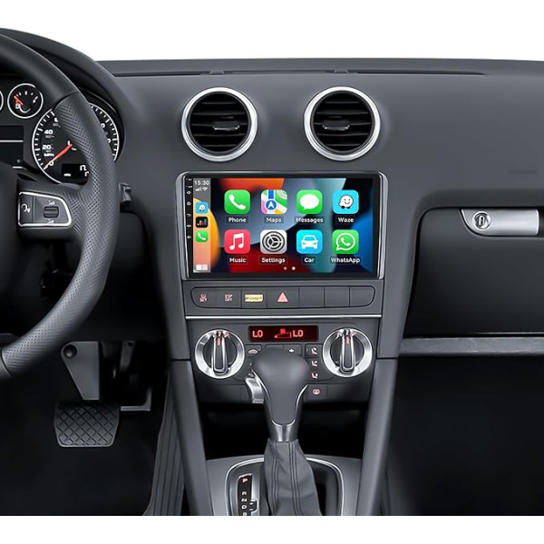 2024 auometo 2+64G Android 13 Carplay Android auto radio ar DSP Audi A3 S3 RS3 8P, 9 collu skārienjūtīgais ekrāns, 1280 x 720, ar GPS WiFi WiFi BT USB FM RDS Radio spoguļsaite + 32 joslu ekvalaizers + AHD aizmugures skats