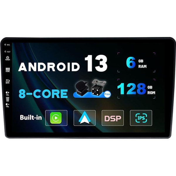 SXAUTO - 6G + 128G - Android 13 IPS auto radio Renault Duster/Dacia Sandero/Lada Xray 2/Captur/Logan 2 - Iebūvēts Carplay/Android Car/DSP - Kamera + MIC - DAB SWC Fast Boot 360-CAM - 2 DIN 9 collas