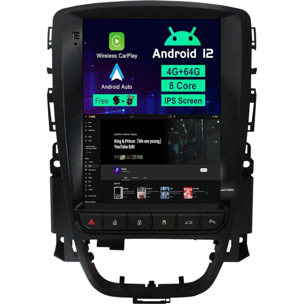 SXAUTO Auto radio ar Android 12 Fits Excelle GT/XT Astra J (2006-2016) - Iebūvēts Carplay/Android Auto/DSP - Bez kameras - 4G + 64G -9,7 collu 2 DIN Atbalsta DAB SWC 4G WiFi BT Fast-Boot 360 kamera