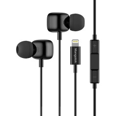 Mangotek Lightning austiņas iPhone, MFI In-Ear Lightning austiņas, vadu austiņas ar mikrofonu, saderīgas ar iPhone 11 Pro/Pro Max, iPhone X/XS/XS Max/XR 8/8 Plus, 7 Plus, melnas krāsas