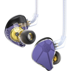 EZ EAR In-Ear Monitor CCZ BC04 HiFi austiņas DD & BA Dynamic Drivers Rich Details Cable Earphones IEM Deep Bass ar 2 kontaktu noņemamu kabeli tālrunim, datoram, mūzikas spēlēm (violeta, bez mikrofona)