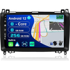 BXLIYER - [8G+256G] - Android 12 IPS auto radio priekš Benz W169 W245 B160 B170 B170 B180 B200 W639 Vito Viano W906 Sprinter - Bezvadu CarPlay/Android Car/DSP - Kamera un mikrofons - 9 collu 2 DIN - DIN SWC 36 0-CAM