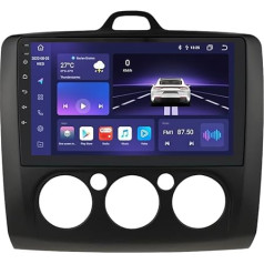 Hizpo Android Auto Stereo Bluetooth brīvroku komplekts, kas saderīgs ar Ford Focus Exi MT 2 3 Mk2/Mk3 2004-2011 HD Touchscreen Atbalsta Apple Carplay/Android Auto Stereo Radio (4G+64G+4G LTE)