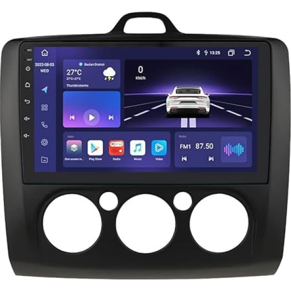 Hizpo Android Auto Stereo Bluetooth brīvroku komplekts, kas saderīgs ar Ford Focus Exi MT 2 3 Mk2/Mk3 2004-2011 HD Touchscreen Atbalsta Apple Carplay/Android Auto Stereo Radio (4G+64G+4G LTE)