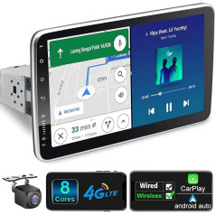 Android Autoradio mit Navi 9Zoll Bildschirm Eingebaut DAB+ Wireless Android Auto & Wireless Carplay 1 Din Auto Radio Touch Display mit Bluetooth 8 Core 2G+32G GPS WiFi 4G AM/FM RDS