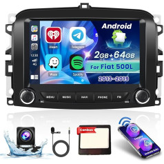 Hikity 2G+64G Android 13 Autoradio mit Navi für FIAT 500L 2013 2014 2014 2015 2015 2016 2016 2017 2017 2018 2019 Radio mit 9 Zoll Bildschirm Wireless Carplay Android Auto FM/RDS Radio USB SWC Mic Rückfahrkamera