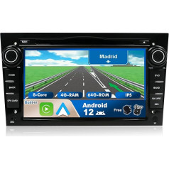 BXLIYER Android 12 Autoradio Passt für Opel Vauxhall/Antara/Astra/Zafira/Corsa/Meriva- 4G+64G - [Eingebaut DSP+Carplay+Android Auto] - LED Kamera + MIC - Lenkradsteuerung WiFi DAB Fast-Boot 360-CAM