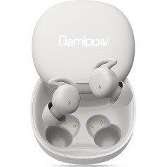 Damipow L29 In-Ear Bluetooth austiņas, mini miega austiņas ar mikrofonu un skaļuma regulēšanu, dzirdes aizsardzība, miega nomākšana, trokšņa un krākšanas novēršana, var lietot atsevišķi, USB-C uzlāde