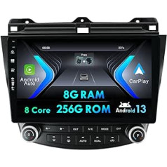 MISONDA [8G+256G] 10 Zoll IPS Android Autoradio für Honda Accord/Euro 2003-2008 | KameraFREI [CarPlay/Android Auto/DSP/integriertes GPS] | Lenkradsteuerung WiFi DAB BT5.0 Mirrorlink RDS